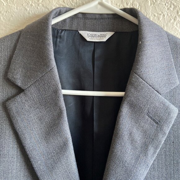 Joseph Feiss Men's Sport Coat Gray 42 R Blazer Two Button 100% Wool Executive - Picture 2 of 16